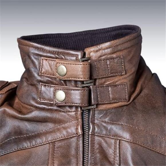 Men's Lambskin Jacket Genuine Leather Bomber Jacket with Removable Hood - Picture 3 of 5